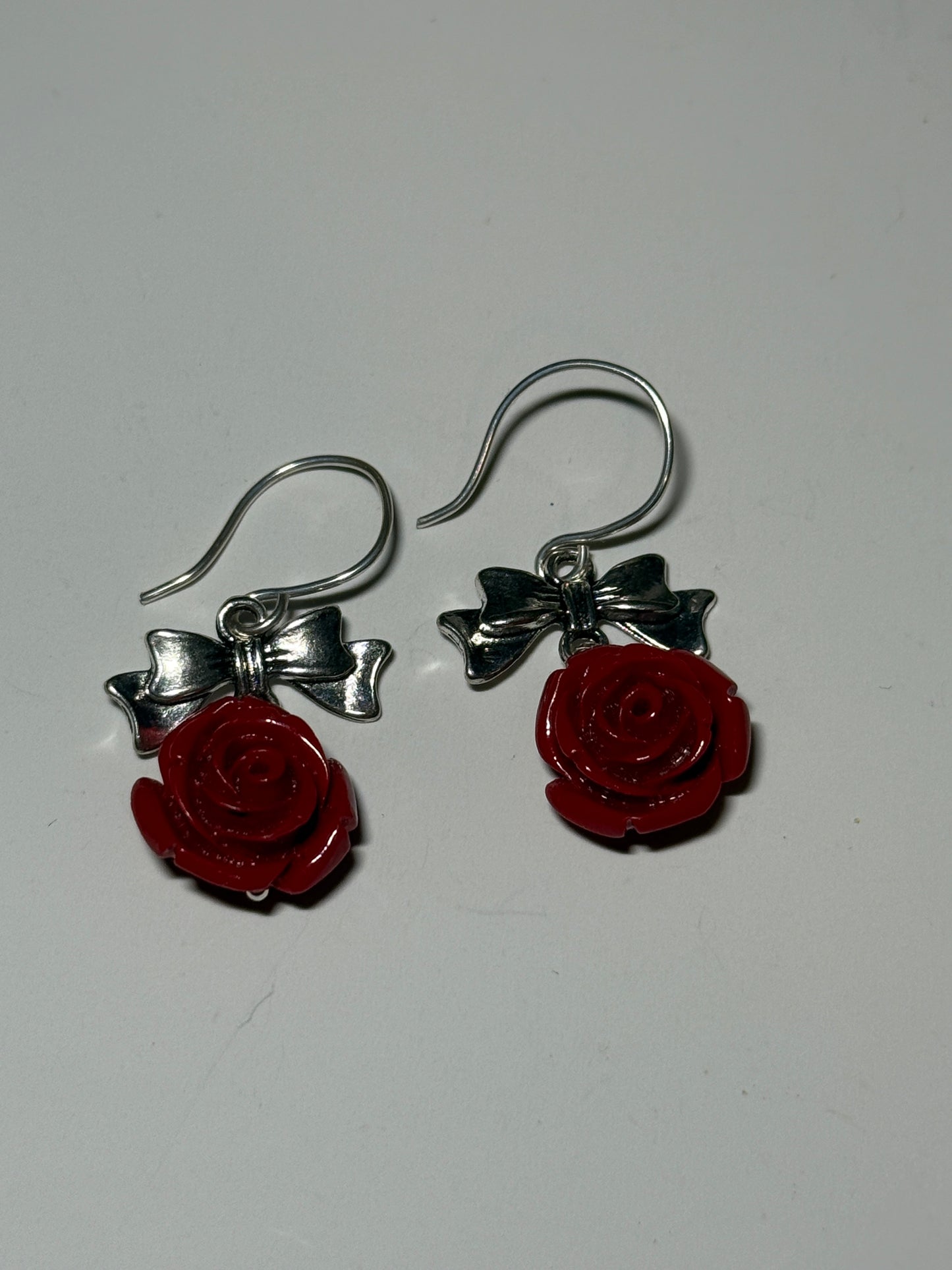 Rose with a Bow Earrings