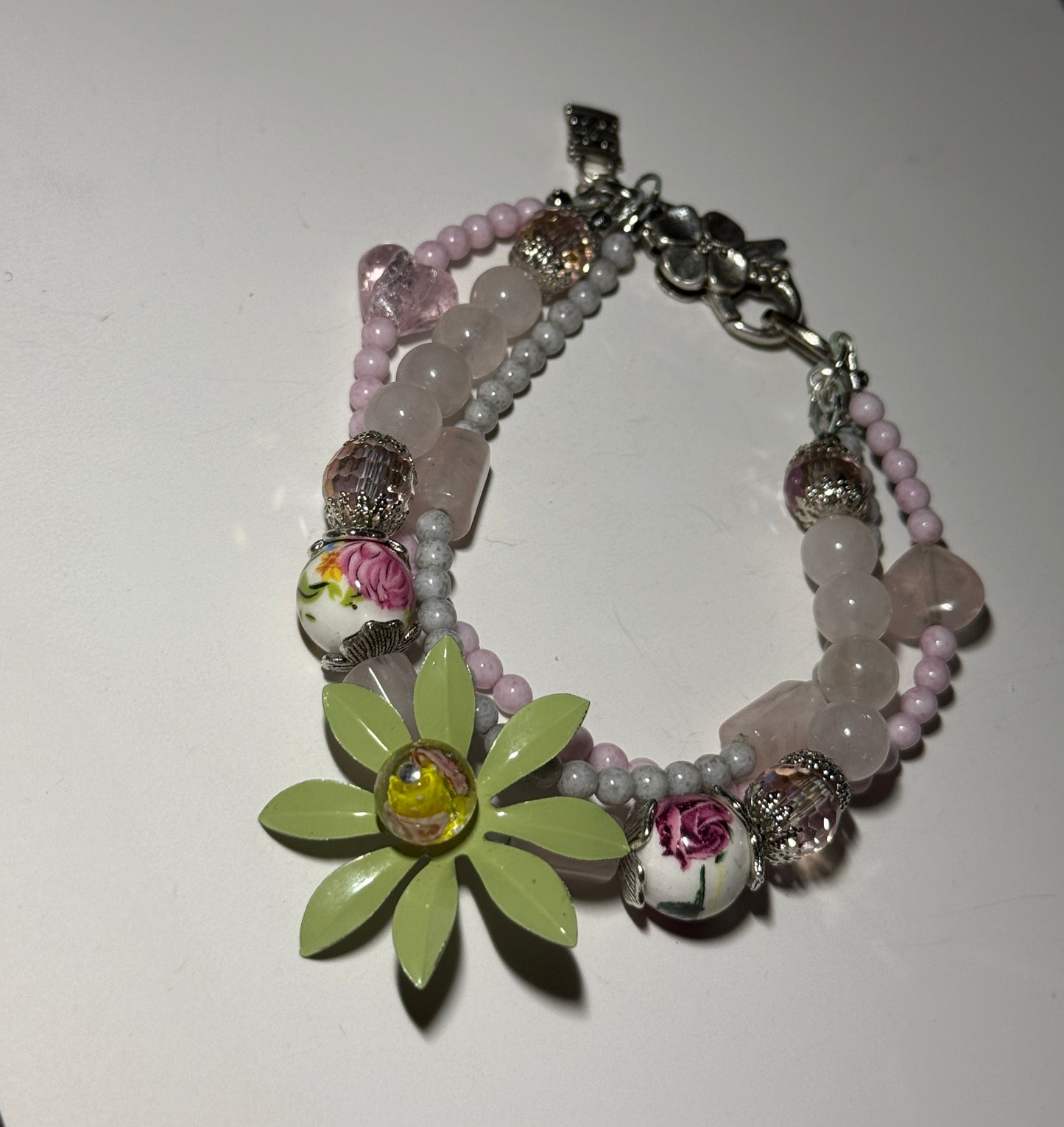 Spring Fling Rose Quartz and Czech Glass