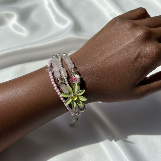 Spring Fling Rose Quartz and Czech Glass