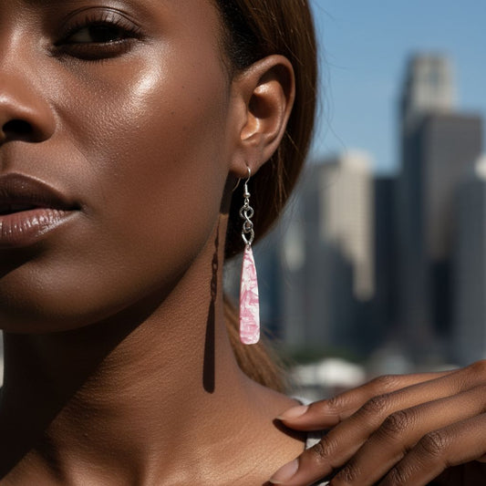 Pink Sparkle Chain Earrings