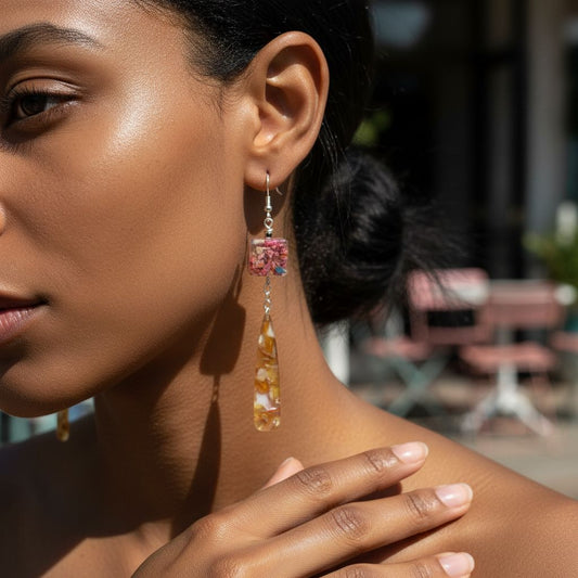 Flower Cube Earrings