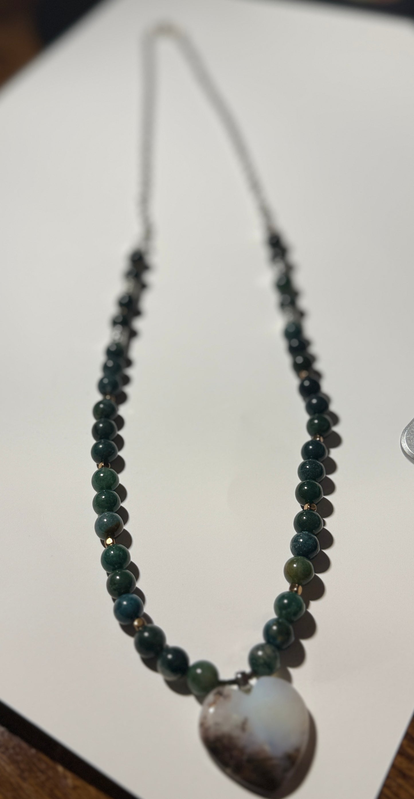 Moss Agate Heart Necklace