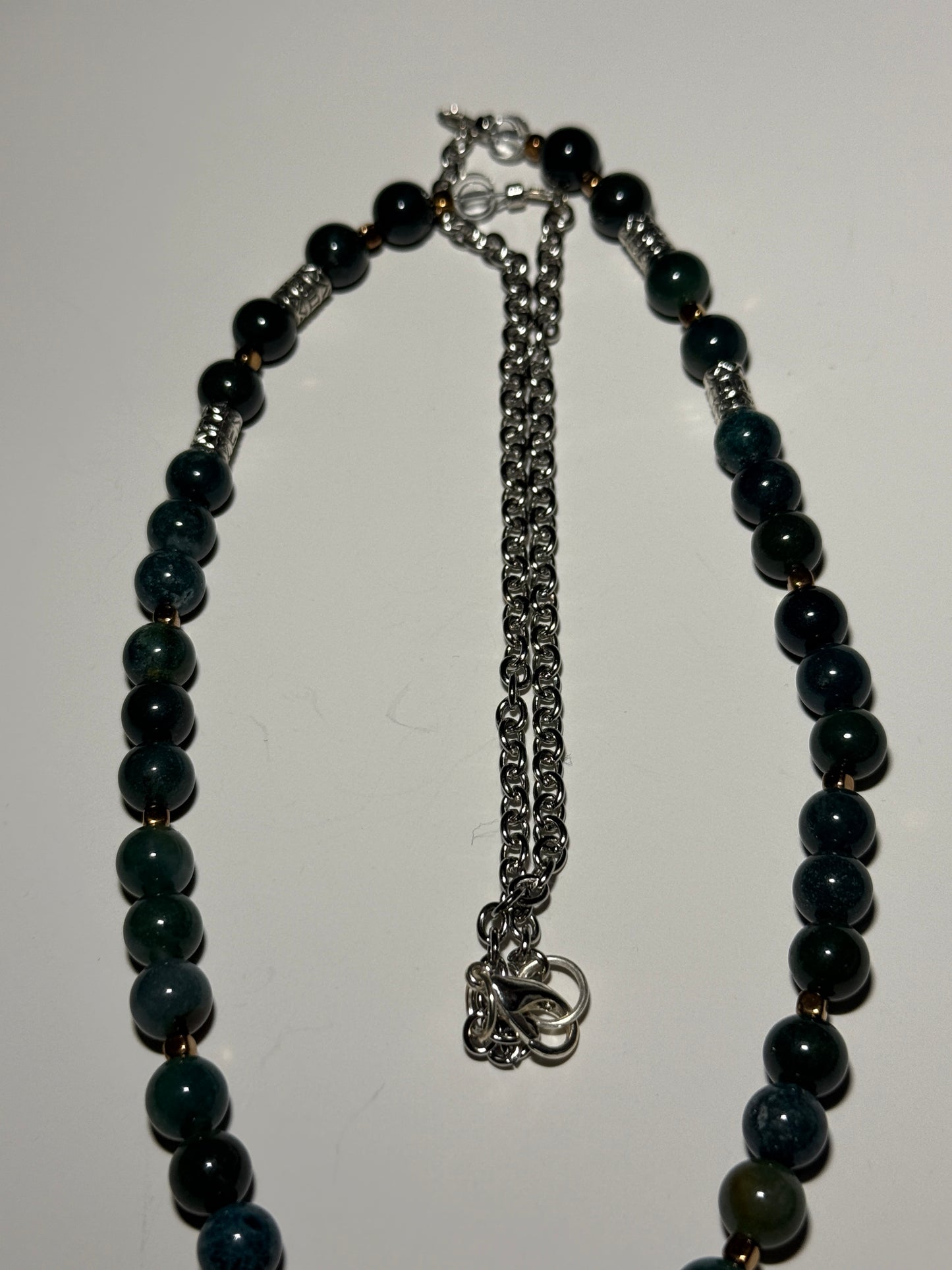 Moss Agate Heart Necklace